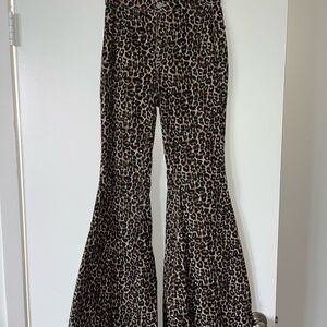 Free People Cheetah print Bell bottoms
